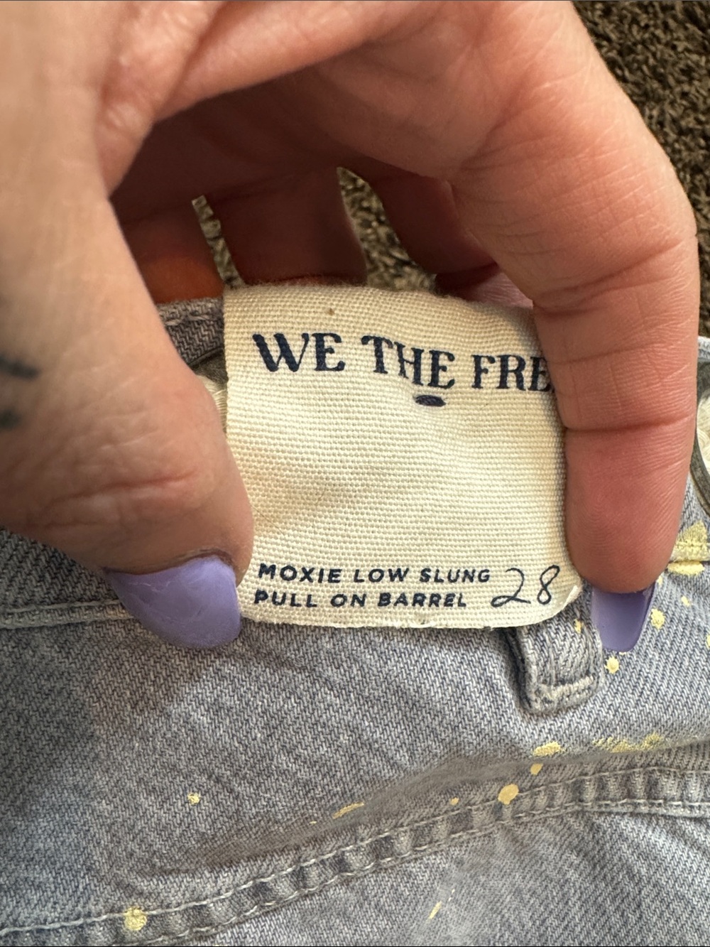 We The Free Grey Splatter Moxie jeans - Picture 4 of 5